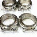 high quality 3 inch gr2 titanium exhaust flanges with v band clamp set